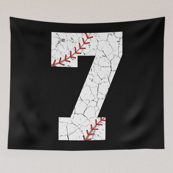 Item preview, Baseball Birthday 7 Distressed Number with Red Stitches designed and sold by JRRTs.