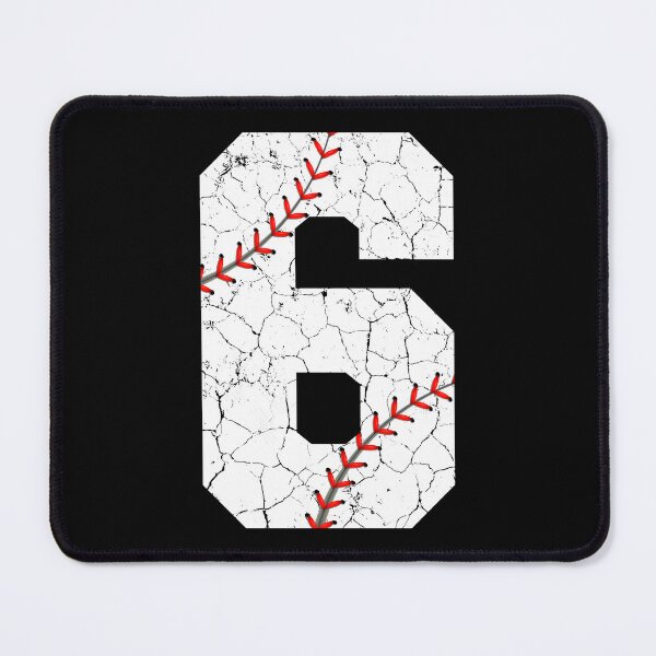 Item preview, Baseball Birthday 6 Distressed Number with Red Stitches designed and sold by JRRTs.