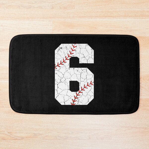 Item preview, Baseball Birthday 6 Distressed Number with Red Stitches designed and sold by JRRTs.