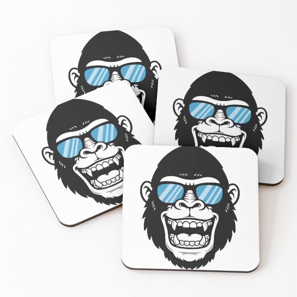 Item preview, Cool Gorilla with Sunglasses – Funny Gorilla Head Cartoon designed and sold by holywarter.
