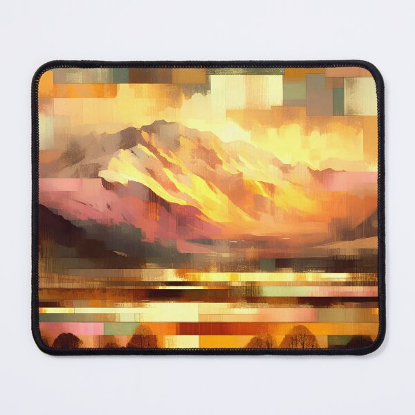 Item preview, Snow Over Snowdonia | Abstract Sunrise Mountain Landscape designed and sold by Stoneflower-Art.