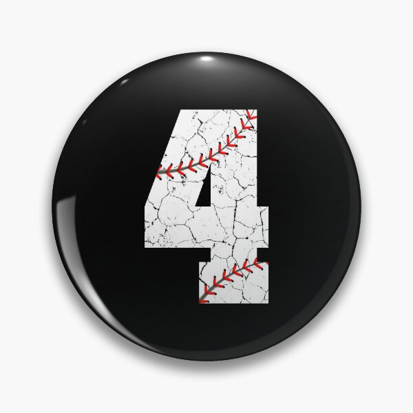 Item preview, Baseball Birthday 4 Distressed Number with Red Stitches designed and sold by JRRTs.