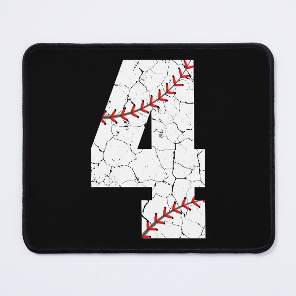Item preview, Baseball Birthday 4 Distressed Number with Red Stitches designed and sold by JRRTs.