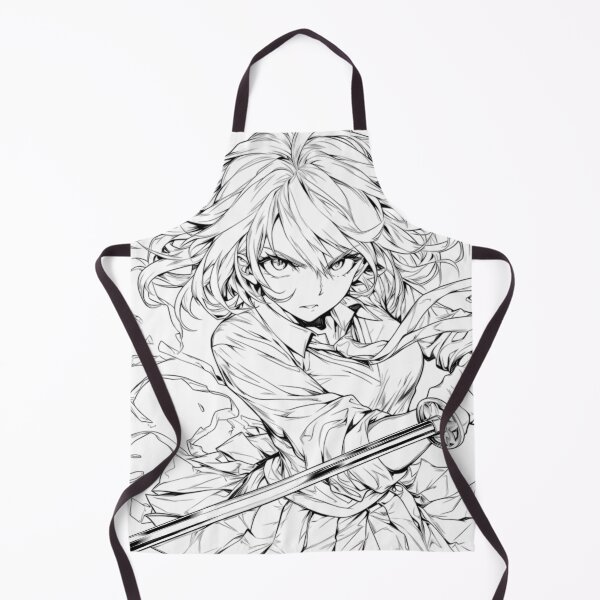 Item preview, Warrior Girl with Katana – High-Energy Linework Design designed and sold by Dyan4.