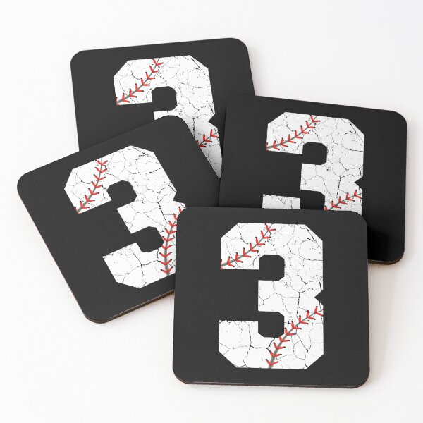 Aperçu de l'œuvre Numéro d'anniversaire de baseball 3 en détresse avec points rouges créée et vendue par JRRTs.