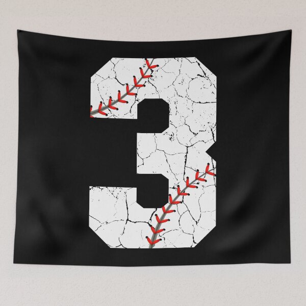 Item preview, Baseball Birthday 3 Distressed Number with Red Stitches designed and sold by JRRTs.