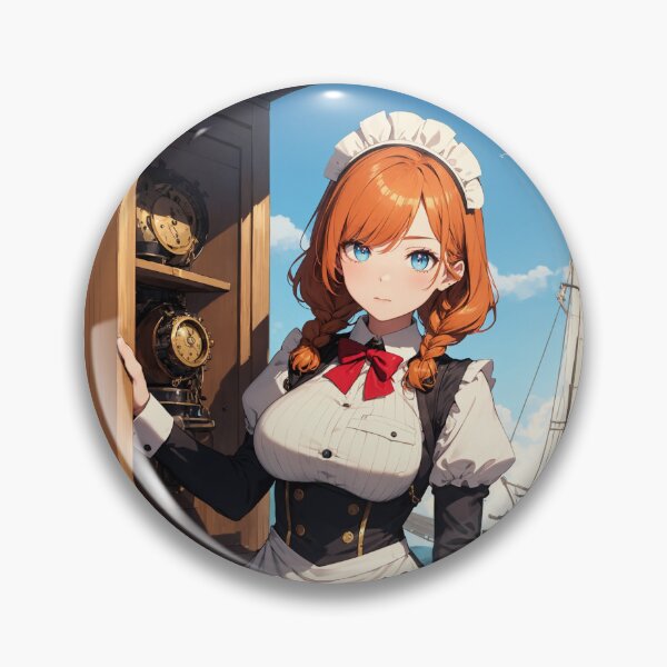 Item preview, Steampunk Maid Anime Girl Nautical Clock Art designed and sold by iloveanimechibi.