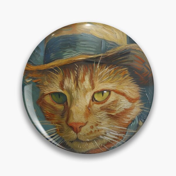 Item preview, Van Gogh Style Cat Portrait, Antique Oil Painting, Pet Alter Art designed and sold by SavageVision.