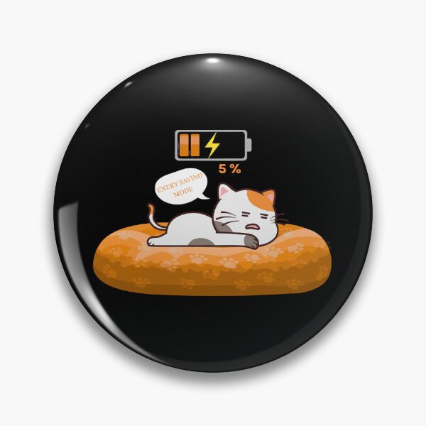 Item preview, Cute Lazy Cat on 5% Battery – Funny Energy Saving Mode Cartoon designed and sold by ABLAT-CREATIONS.