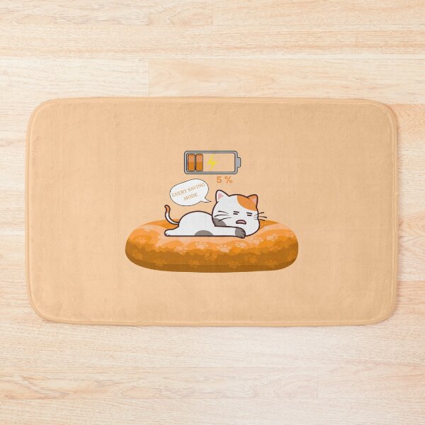Item preview, Cute Lazy Cat on 5% Battery – Funny Energy Saving Mode Cartoon designed and sold by ABLAT-CREATIONS.
