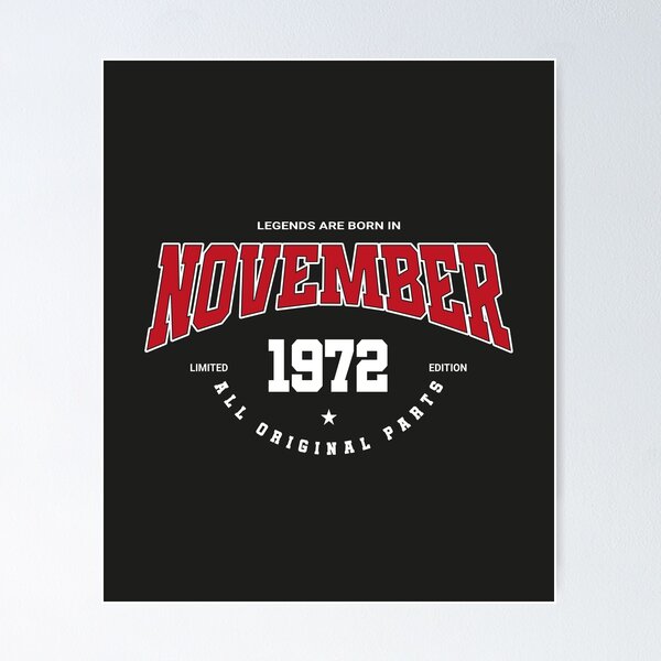 Item preview, November legends 1972 designed and sold by HB Shirts.