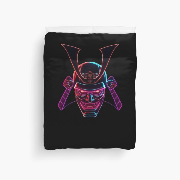 Item preview, Glowing Samurai Mask – Neon Warrior Spirit designed and sold by mari0n980.