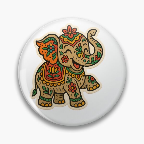 Item preview, Cute Decorated Indian Baby Elephant Sticker designed and sold by MonkHub.