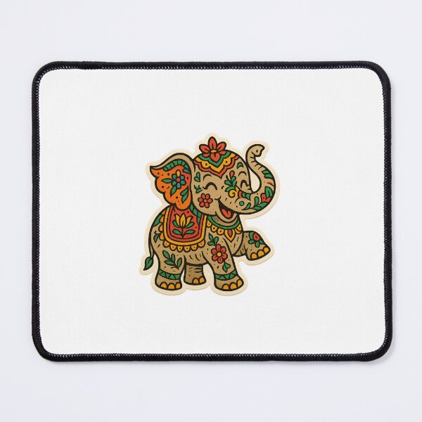 Item preview, Cute Decorated Indian Baby Elephant Sticker designed and sold by MonkHub.
