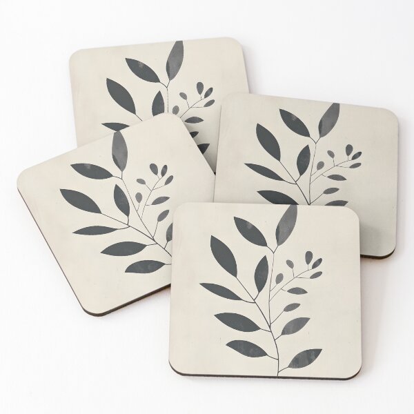 Item preview, Minimalist Botanical Print, Black Leaves Art, Modern Home Decor designed and sold by SavageVision.