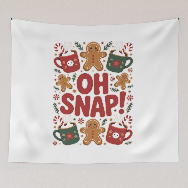 Item preview, Cute Oh Snap Gingerbread Cookie and Cocoa Christmas designed and sold by RedCircleArt.