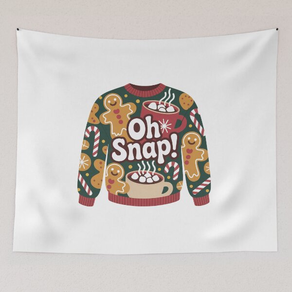 Item preview, Cute Oh Snap Gingerbread Cookie and Cocoa Christmas designed and sold by RedCircleArt.