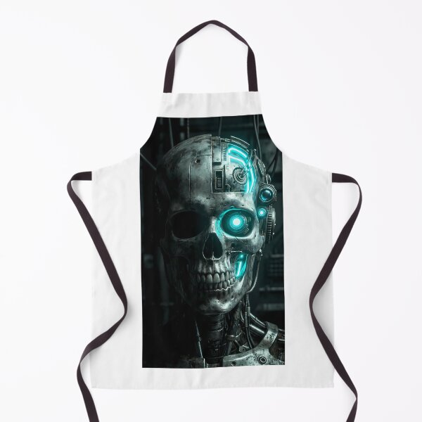 Item preview, Cyberpunk Mecha Skull – Blue Neon Sci-Fi Art designed and sold by The Aura Lab.