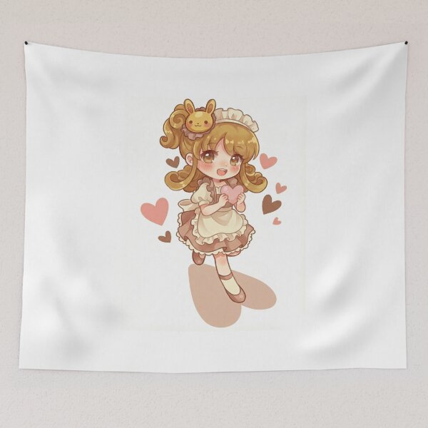 Item preview, Cute Chibi Maid Girl Bunny Heart Kawaii Art designed and sold by mumeaw.