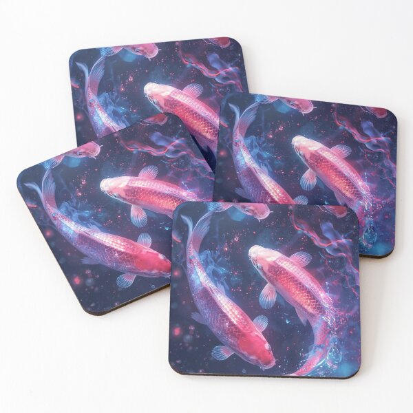 Item preview, Neon Koi Fish – Glowing Water Spirals designed and sold by mari0n980.