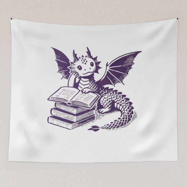 Item preview, Dragon Book Lover, Fantasy Reader, Bookworm Dragon, Cute Bookish Gift, Librarian Teacher designed and sold by DesignDenDo ⭐⭐⭐⭐⭐.