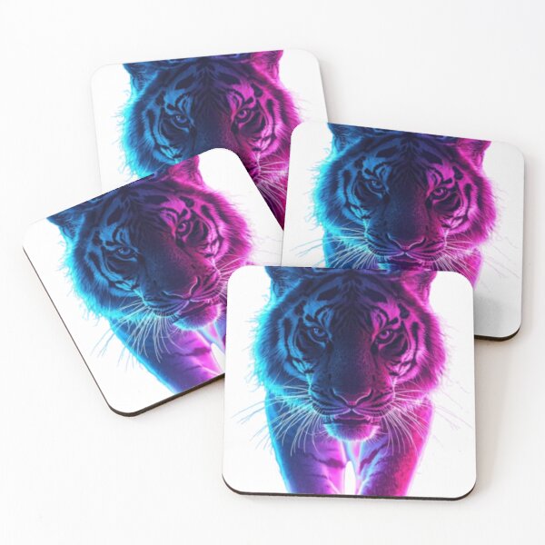Item preview, Neon Tiger Silhouette – Electric Stripe Glow designed and sold by mari0n980.