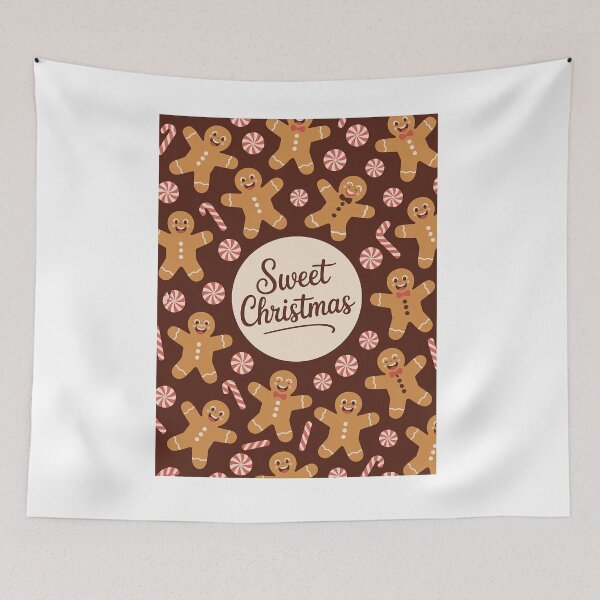 Item preview, Sweet Christmas Typography Gingerbread Cookie Festive Design designed and sold by RedCircleArt.