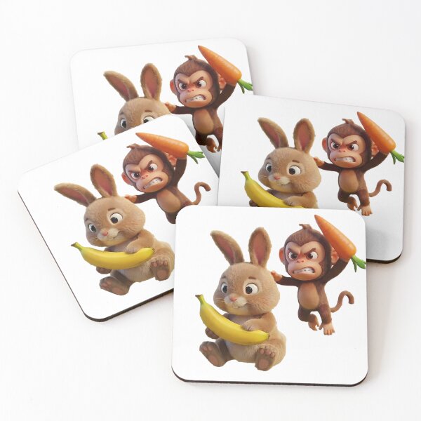 Item preview, Banana Thief!" Angry Monkey Attacking Rabbit with Carrot designed and sold by KayaVisuals.