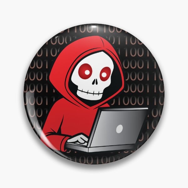 Artikelvorschau, Aufkleber „Hacker mit Skelett im roten Hoodie“ – Geschenk für Technikbegeisterte mit Cyber-Schädel-Motiv entworfen und verkauft von Mr-Ma-Studio.