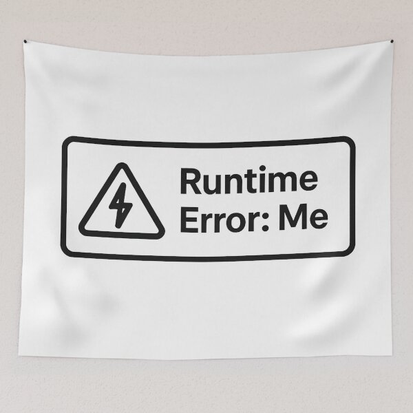 Item preview, Minimal Runtime Error Dev Life Meme designed and sold by techy-rrr.