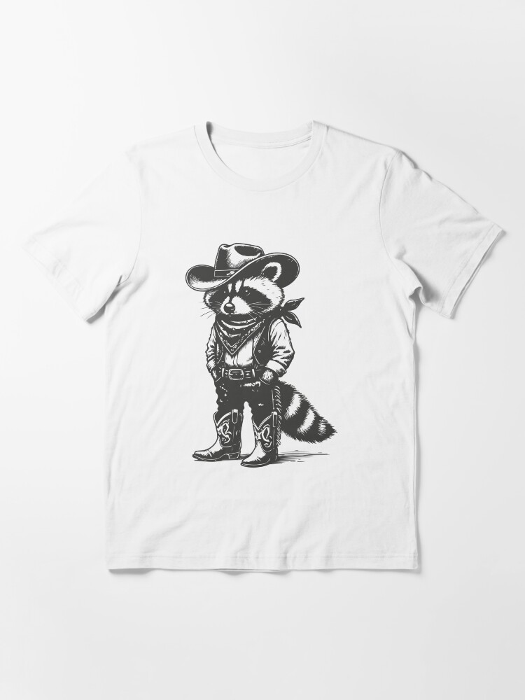Cowboy Raccoon Illustration – Vintage Western Raccoon Cowboy Design Essential T-Shirt