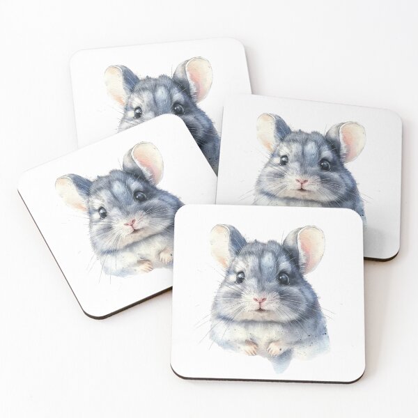 Item preview, Watercolor Chinchilla Portrait – Fluffy Gray Pet Illustration designed and sold by PaperieJennifer.