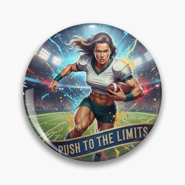 Item preview, Push to the Limits American Football T-Shirt Design | Explosive Running Back Pop Art designed and sold by BoldBloomArt.