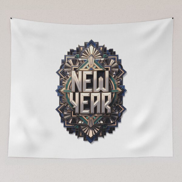 Item preview, Evergreen New Year T-Shirt, Premium Art Deco Emblem, Geometric Metallic Graphic designed and sold by YMLux.