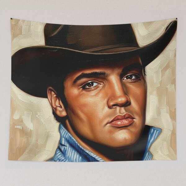 Item preview, Heartbreak Hues - Elvis Western Portrait designed and sold by Art's Diner.
