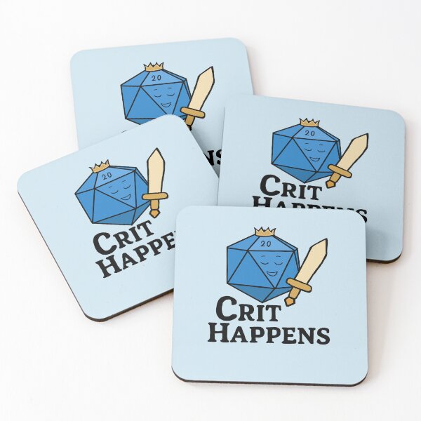 Item preview, Crit Happens - funny DnD D20 sticker designed and sold by paintyfiction.