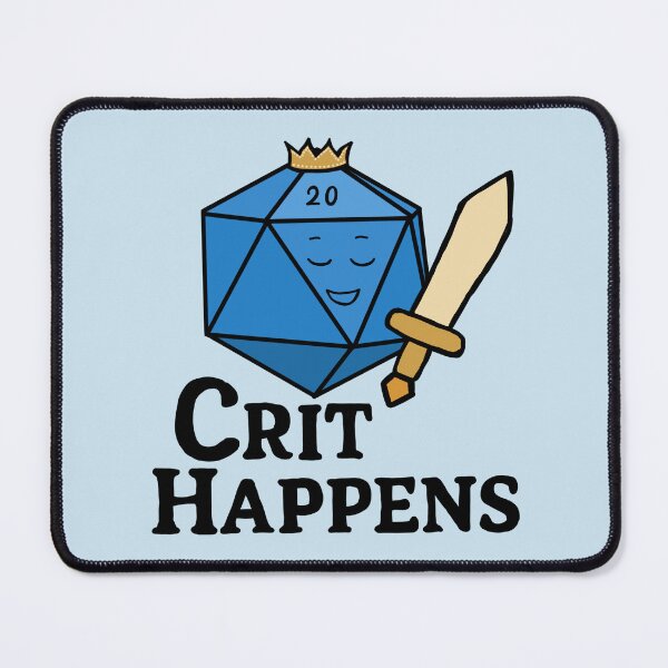 Item preview, Crit Happens - funny DnD D20 sticker designed and sold by paintyfiction.