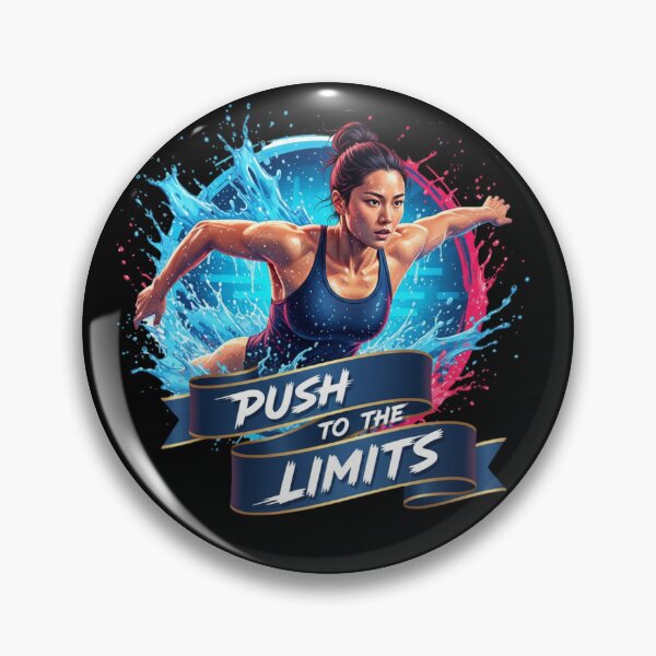 Item preview, Push to the Limits Swimming Design | Dynamic Water Splash Pop Art Swimmer designed and sold by BoldBloomArt.