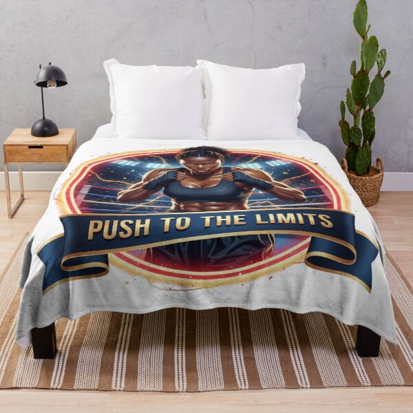 Item preview, Push to the Limits Boxer Logo T-Shirt Design | Championship Fighting Pop Art designed and sold by BoldBloomArt.