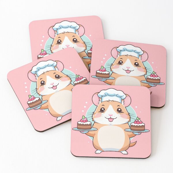 Item preview,  Kawaii Hamster Chef – Cute Chibi Animal with Cakes & Pastel Colors designed and sold by Visualynx.