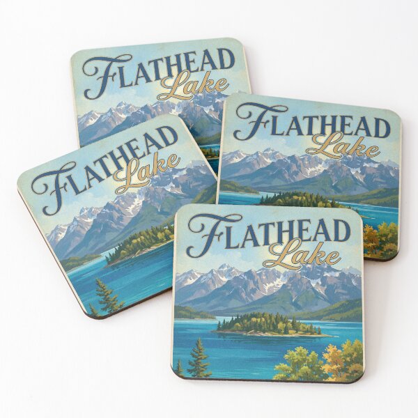 Item preview, Flathead Lake Crystal Clear Summer Poster designed and sold by Cozy-Old-Pub.