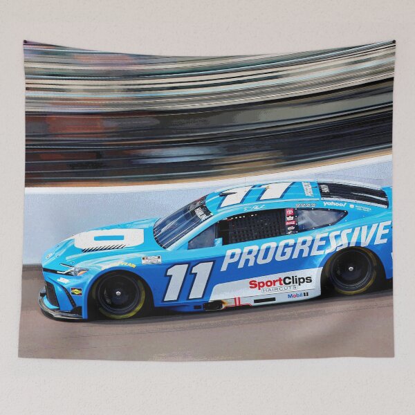 Item preview, Denny Hamlin racing his 2025 Nascar Cupcar on the Indianapolis Motor Speedway abstract designed and sold by Rodissimus1984.