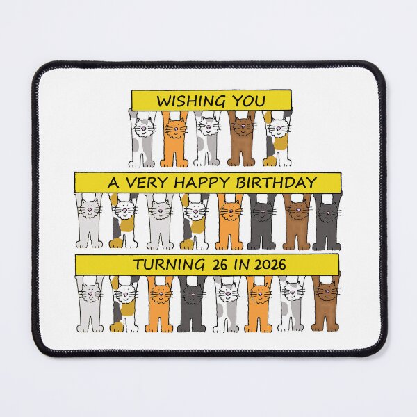 Item preview, Happy 26th Birthday Turning 26 in 2026 Cartoon Cats designed and sold by KateTaylor.