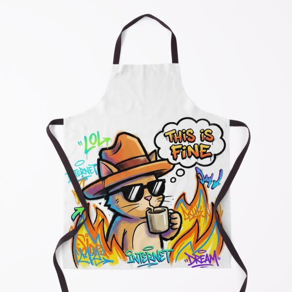 Item preview, "This is Fine" Cat Graffiti Art designed and sold by newvisionart191.