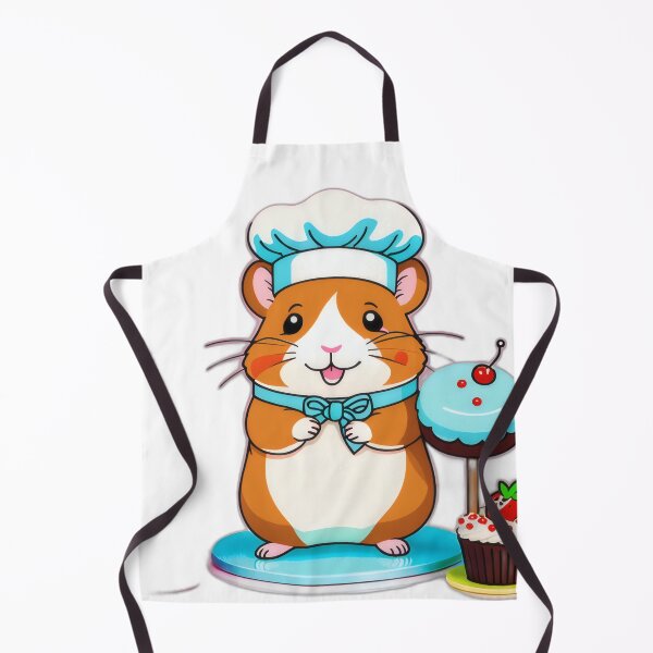 Item preview, Kawaii Animal Chef – Hamster with Cakes in Chibi Cartoon Style designed and sold by Visualynx.