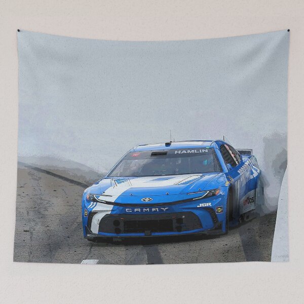 Item preview, Denny Hamlin drifting his 2025 Nascar Cupcar abstract designed and sold by Rodissimus1984.