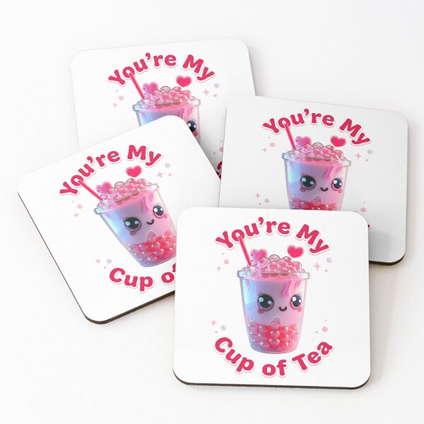Item preview, You're My Cup of Tea - Cute 3D Pink Kawaii Bubble Tea Boba Love designed and sold by xper-t-s.