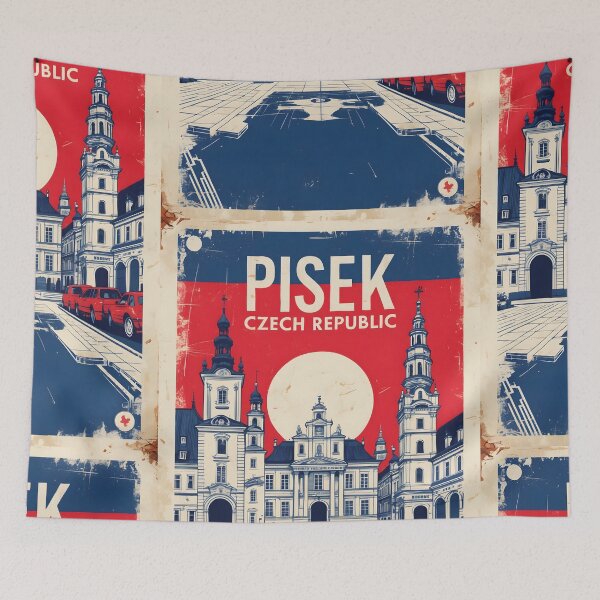 Item preview, Pisek Cezch Republic 1950s Retro Poster Tourism designed and sold by TravelersGems.