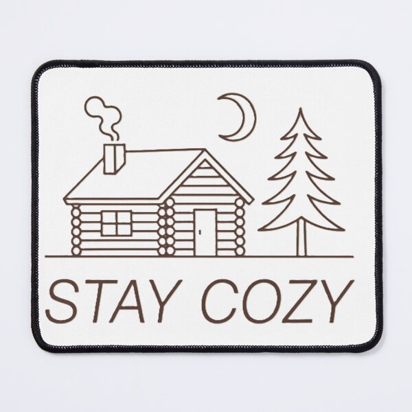 Item preview, Stay Cozy Log Cabin Line Art - Rustic Winter Minimalist Design designed and sold by Mido-artister.