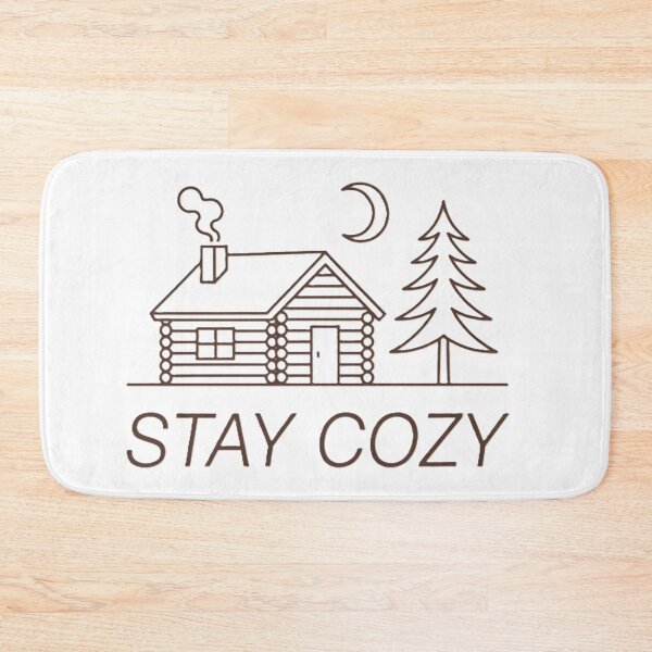 Item preview, Stay Cozy Log Cabin Line Art - Rustic Winter Minimalist Design designed and sold by Mido-artister.